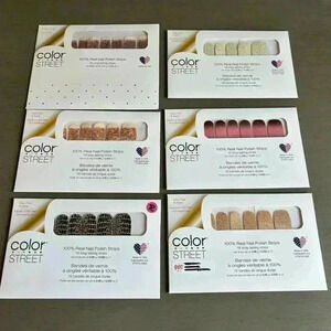 Color Street Nail Polish Strips Bundle of 6 NWT Glitters, Pattern, Nail Art